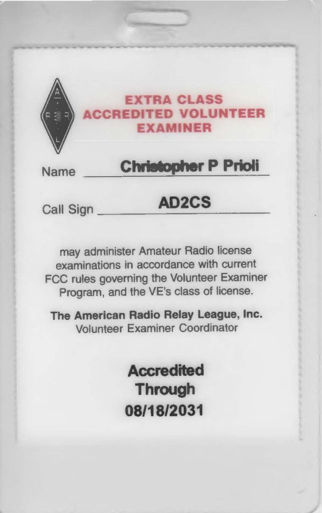ARRL VE Credential